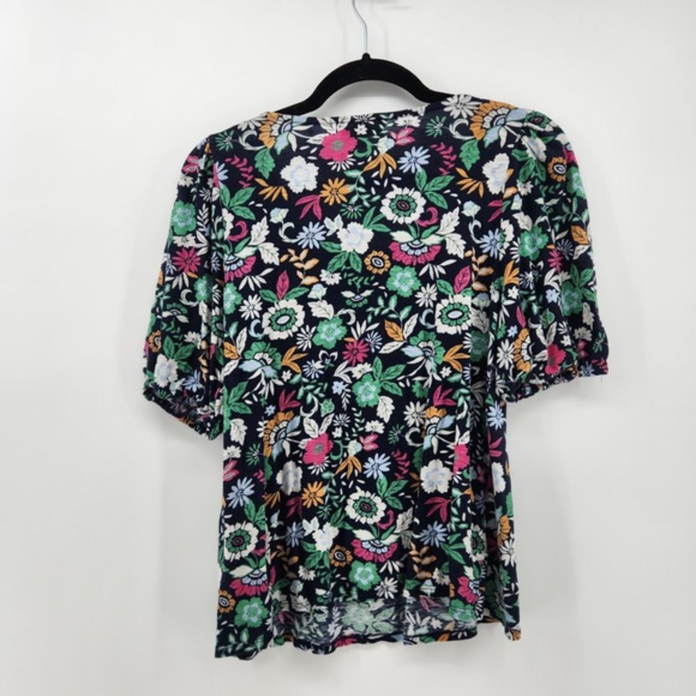 Loft Outlet Medium Petite Floral Print Square Neck 3/4 Puff Sleeve Top‎ Blouse - Picture 2 of 6